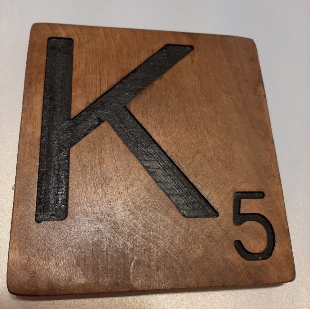 Scrabble tile wood Letter K new